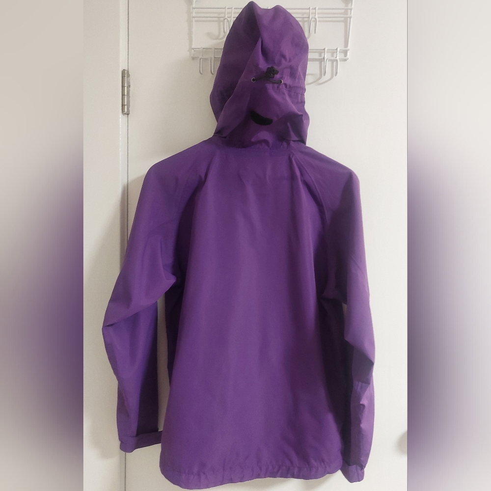 L.L. Bean Purple Hooded Rain Coat - Picture 4 of 6